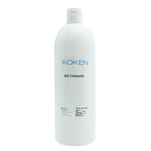 KOKEN - Gel Conductor Ultrasonidos 1L - Uso Profesional para Ultrasonidos, Electroterapia, Radiofrecuencia Gran Eficacia