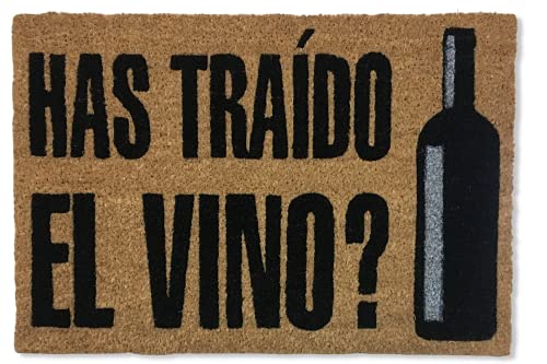 KOKO DOORMATS felpudo entrada casa originales y divertidos, Felpudo vino exterior Has traído el vino? | Felpudo original para entrada casa puerta, terraza o jardín | Fibra de coco y PVC | 40x60x1.5 cm