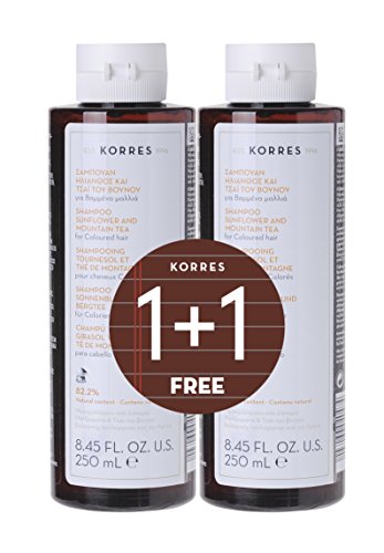 Korres Champú (Girasol y Té de Montaña)- 2 Unidades x 250 ml.