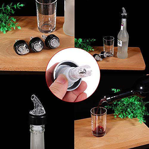 KSTE Boquilla Dispensador Para Botella de Vino, 35 ml botella vertedor, la Medida de Flujo Liqour vino Boquilla tapón dispensador for la barra del club de cóctel Spirit Juice jarabes (Color : Blanco)