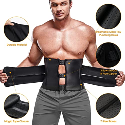 KUMAYES Fajas Reductoras adelgazantes Hombre Faja Lumbar Abdominal Cinturón Neopreno Sauna para Fitness Deporte