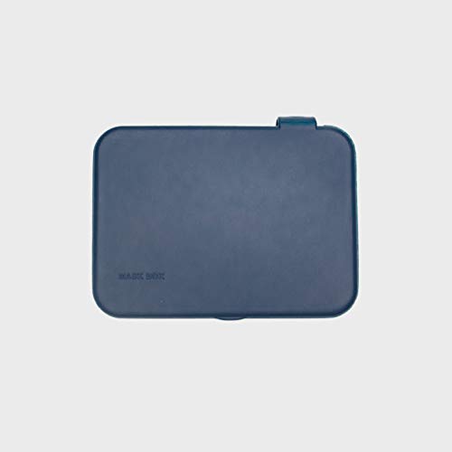 Kumundo Box - Caja/Funda de silicona de alta calidad para guardar mascarillas fácil de colgar. Porta mascarillas. Tarjetero. Fabricado es España. (Azul)