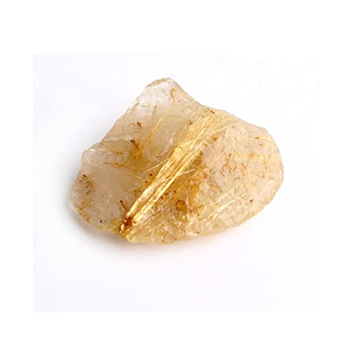 KUYIN Cristal de Potencia 1 PC Claro Natural Encantador Pelo Amarillo Cristal Oro rutilado Cuarzo peluqueria Piedra Muestra Mineral espécimas casero decoración Adecuado para Regalos. (Color : 20-30g)