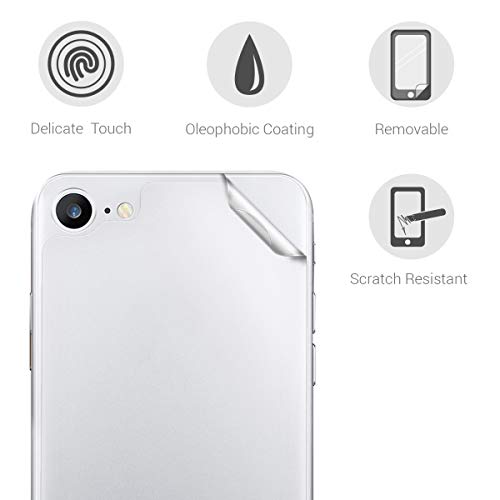 kwmobile 3X Película Compatible con Apple iPhone 8 / SE (2020) - Lámina Adhesiva Protectora Transparente para el Cristal Trasero