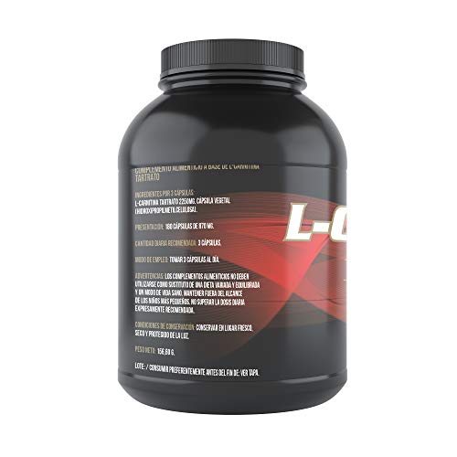 L-Carnitina Pura 180 Cápsulas| Suplemento Deportivo L-Carnitina Potente Natural Alta Concentracion| QUALNAT