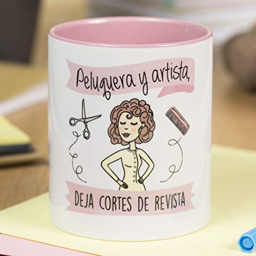 La mente es Maravillosa - Taza Frase y Dibujo Divertido (Peluquera y Artista, Deja Cortes de Revista) Regalo Peluquera