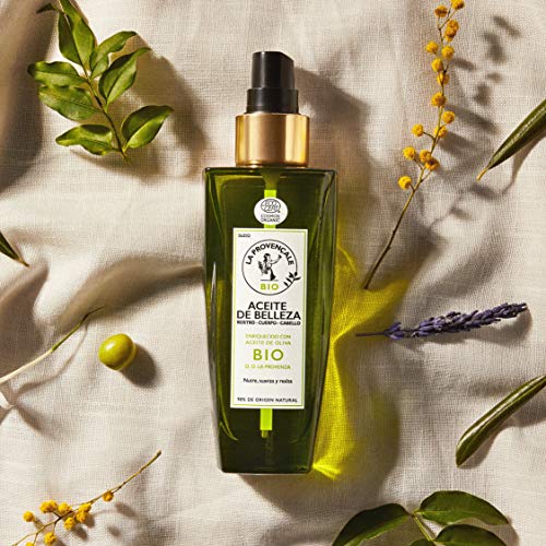 La Provençale Bio, Aceite de Belleza Multiusos con Aceite de Oliva BIO, para Rostro, Cuerpo y Cabello, Nutre y Repara Intensamente la Piel, 100 ml