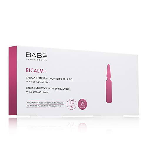 Laboratorios Babé - Ampollas Faciales Bicalm Activo de Avena + Extracto de Regaliz (10 Unidades), Acción Calmante y Reparadora, Con Activo de Avena y Extracto de Regaliz