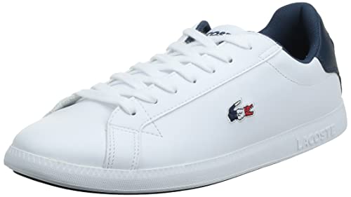 Lacoste Graduate TRI1 SMA, Zapatillas Hombre, Wht/Nvy/Red, 42.5 EU