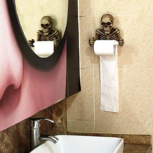 LAKYMXDP Soporte de Papel higiénico Esqueleto, Soporte de Papel higiénico Decorativo de Calavera Esqueleto, Almacenamiento de Pared de Papel higiénico (1PCS)