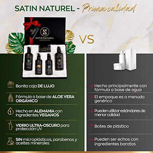 LANZAMIENTO Set de Regalo Orgánico Antiedad Premium XXL 700ml - Gel de Aloe Vera + Aceite de Argan + Serum de Acido Hialuronico + Crema Hialuronica + Serum Vitamina C AE Regalos Originales para Mujer