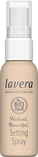 lavera Naturalmente hermoso entorno en spray, maquillaje natural, acabado cosmético natural, transparente.