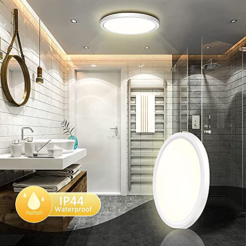 LED Plafon de Techo Lámpara de Techo Moderna Blanca Ø23CM 4000K 1600LM Plafones para Techo Downlight Led 18W para Baño Cocina Pasillo Sala de Estar