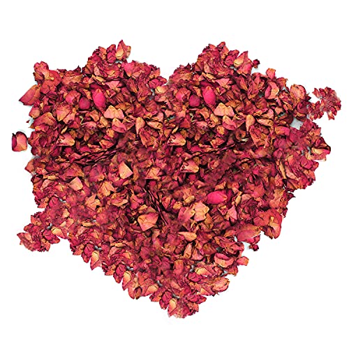 LEEQBCR 100g Pétalos de rosa secos naturales de pétalos de rosa roja para pies baño spa boda confeti casa fragancia manualidades accesorios