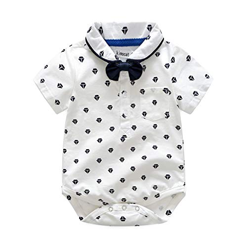 LEHOUR Bebés 2Pcs Trajes de Bautizo Camisa Bowtie Top + Tirantes Shorts Correa, Niños Formales Fiesta Outfit Gentleman Clothing Sets 0-24 M