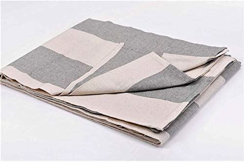 L'EMPORIO_CASA - Funda para sofá Uno-Due-Tre con lazos, funda para sofá con rayas, de algodón con cordones, protección contra el polvo y el pelo de animales domésticos (raya: crema y gris, sillón)