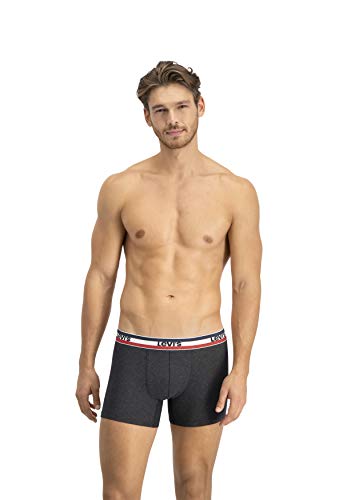 Levi's LEVIS MEN SPRTSWR LOGO BOXER BRIEF 2P, Multicolor (rojo/negro 786), M (Pack de 2) para Hombre