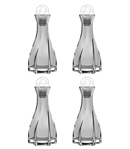 Lewondr Difusor de Perfume, [4 PZS / 15cm] Botellas Rellenadas de Vidrio Transparente, Botella de Aromaterapia Botella Vacía de Aceite Esencial para Aromatizar Fiestas, Hogar, Baño - Gris Humo