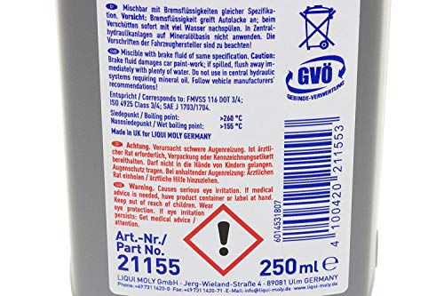 Liqui Moly Dot 4 21155 Bremsflüssigkeit 250ml