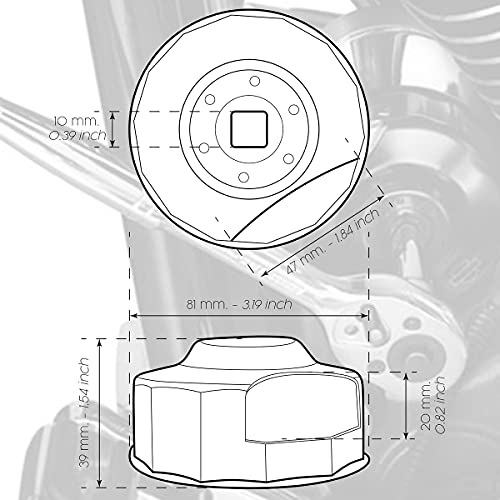 Llave especial para filtros de aceite Harley Davidson con hueco especial para el sensor del cigüeñal, Herramienta necesaria para cambio de filtro de aceite.