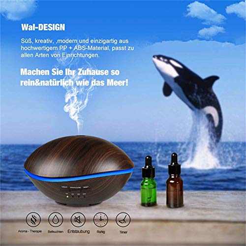 L@LILI 500ML humidificador LED lámpara Aire ultrasónico Inicio Aceite Esencial difusor atomizador ambientador Mist Maker Inicio