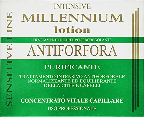 Loción Anticaspa para el Cabello Intensivo Purificante Equilibrante Nutritivo para el Cuidado del Cabello 7 Viales 10 ml Professional Sin Enjuague Millennium Line Made in Italy