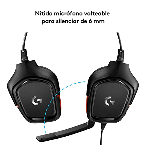 Logitech G332 Auriculares Gaming con Cable, Audio Estéreo, Transductores 50 mm, 3.5 mm Jack, Micrófono Volteable para Silenciar, Ligero, PC/Mac/Xbox One/PS4/Nintendo Switch, Negro/Blanco