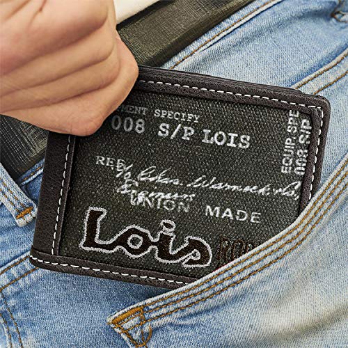 Lois - Cartera para Hombre Joven con Monedero, Billetera y Tarjetero. Marca Original Española LOIS con Protección Antiescaneo RFID 201911, Color Marron