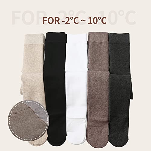 LOLANTA Pantalones de invierno para niñas Leggings cálidos Medias opacas de vellón grueso, blanco, M (6-8 años)