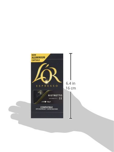 L'Or Espresso Café Ristretto Intensidad 11 - 100 cápsulas de aluminio compatibles con máquinas Nespresso (R)* (10 Paquetes de 10 cápsulas)