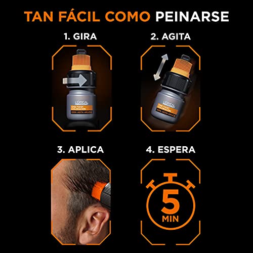 L'OREAL Men Expert One Twist Tinte Semipermanente Para Hombres - Disimula Tus Canas En 5 Minutos - Resultado Natural Hasta 6 Semanas - Tono 6 Oscuro, Rubio