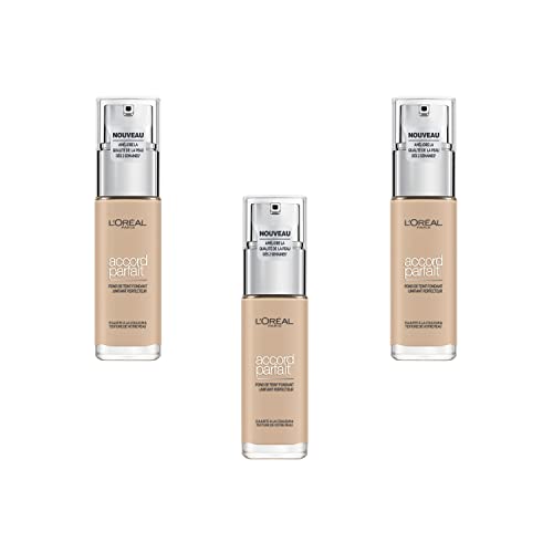 L'Oréal Paris Accord Parfait Base de Maquillaje 2.R Vanille Rosé, Juego de 3 (3 x 30 ml)