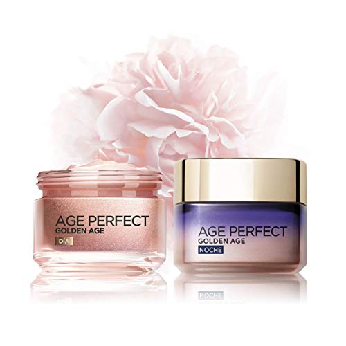 L'Oréal Paris Age Perfect Golden Age Set de Crema de Día Fortificante de Rosas y Crema de Noche Fortificante, Antiarrugas y Luminosidad, Pieles Maduras y Apagadas, 50 ml cada una