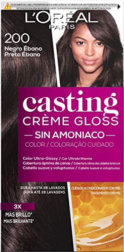 L'Oreal Paris Casting Crème Gloss Coloración Sin Amoniaco, Tono: 200 Negro Ébano