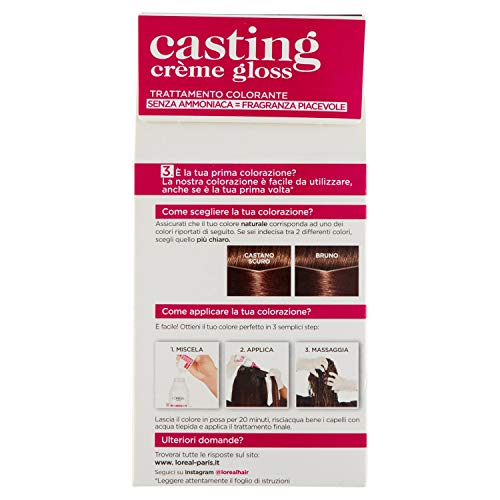 L'Oréal Paris Casting Creme Gloss - Tinte para el pelo, sin amoniaco, aroma agradable, 513, castaño iced-Choco, 1 unidad