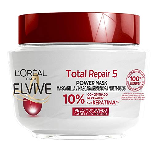 L'Oreal Paris Elvive Total Repair 5 Pack Reparación Total Champú Reparador 370ml y Mascarilla Reparadora 300ml y Acondicionador Reparador 300 ml