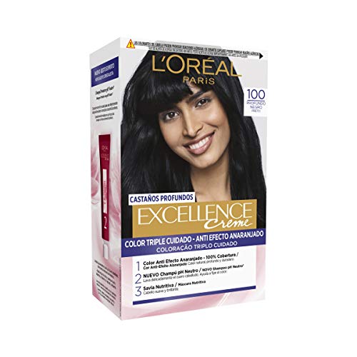 L'Oreal Paris Excellence Castaños Profundos Tinte Permanente Tono 100 Negro Profundo