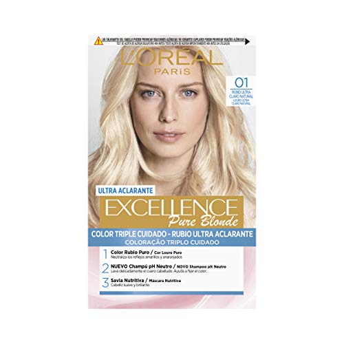 L'Oréal Paris Excellence Coloración Crème Triple Protección, Tono 01 Rubio Ultra Claro Natural - 50 ml