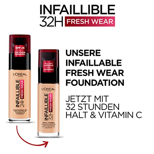 L'Oréal Paris - Fond de Teint Fluide Infaillible 24h Fresh Wear - Tous Types de Peaux - Teinte : Ivoire (20) - 30 ml