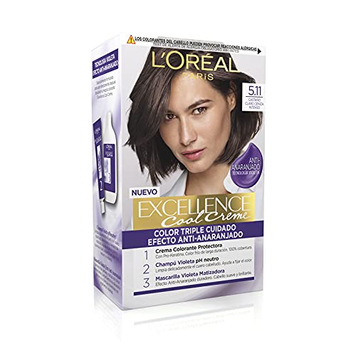 L'Oréal Paris L'Oréal Paris Excellence Cool Creme Tinte Permanente, Tono 5.11 Castaño Claro Ceniza Intenso 260 g