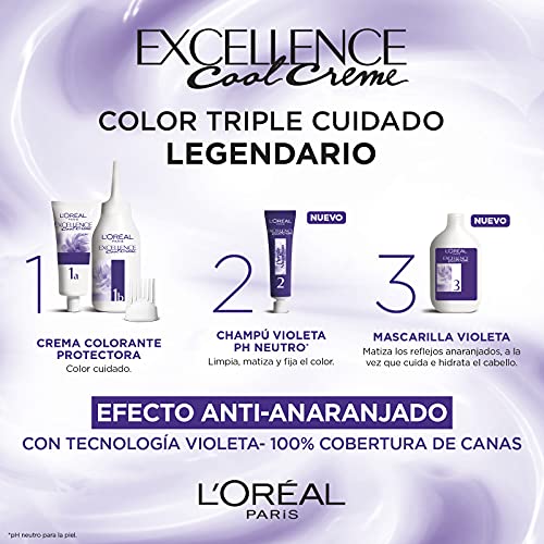 L'Oréal Paris L'Oréal Paris Excellence Cool Creme Tinte Permanente, Tono 5.11 Castaño Claro Ceniza Intenso 260 g