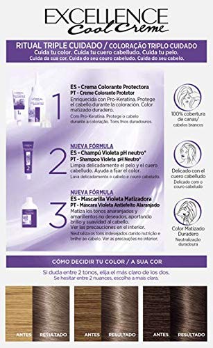 L'Oréal Paris L'Oréal Paris Excellence Creme Tinte Permanente, Tono 7.11 Rubio Ceniza Intenso 260 g