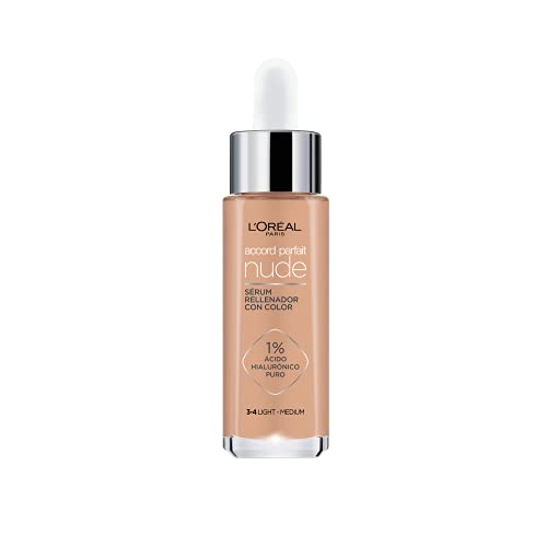 L'OREAL Paris Maquillaje Sérum Con Color Accord Parfait Tono 3-4 Medio-claro