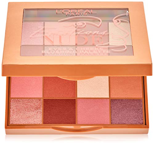 L'Oréal Paris Paleta de Sombras Emotions of NU, Para Ojos, Mejillas y Labios, Colores Cálidos, Alta Pigmentación, Polvos, 16 Tonos, 15 g