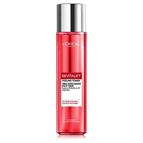 L'Oréal Paris Revitalift Tónico Perfeccionador Efecto Tensor, 5% Ácido Glicólico y Extracto de Sandía, Piel Suave y Brillante en 30 segundos, 180 ml