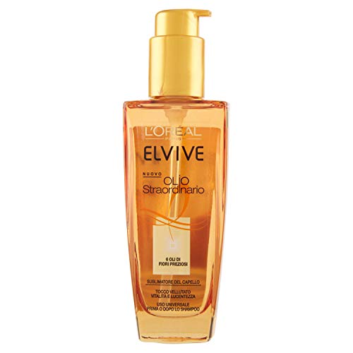 L'Oréal Paris Tratamiento de aceite extraordinario Elvive, tratamiento nutritivo para cabello normal o seco, 100 ml, (el embalaje puede variar)