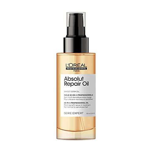 L’Oréal Professionnel | Aceite 10-IN-1 Oil Tratamiento reconstructor para cabellos secos y dañados, Absolut Repair, SERIE EXPERT, 90ml