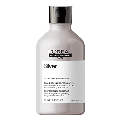 L'Oréal Professionnel Champú Neutralizador Para Cabellos Grises, Blancos O Rubios Claros, Silver, Serie Expert, Sin Fragancia, 300 Mililitro