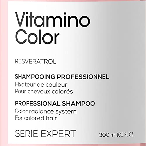 L’Oréal Professionnel | Champú Protector del color anti sequedad, Para Cabellos Teñidos, Vitamino Color, SERIE EXPERT, 300mL