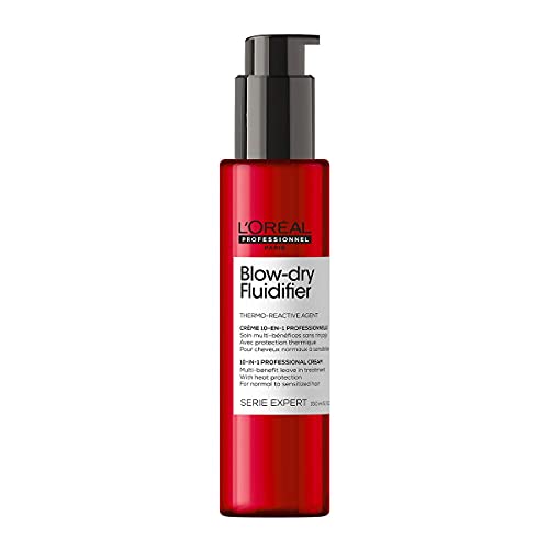 L'Oréal Professionnel | Crema Con agente termo-reactivo para cabellos normales a sensibilizados, Blow-dry Fludifier, SERIE EXPERT, 150mL